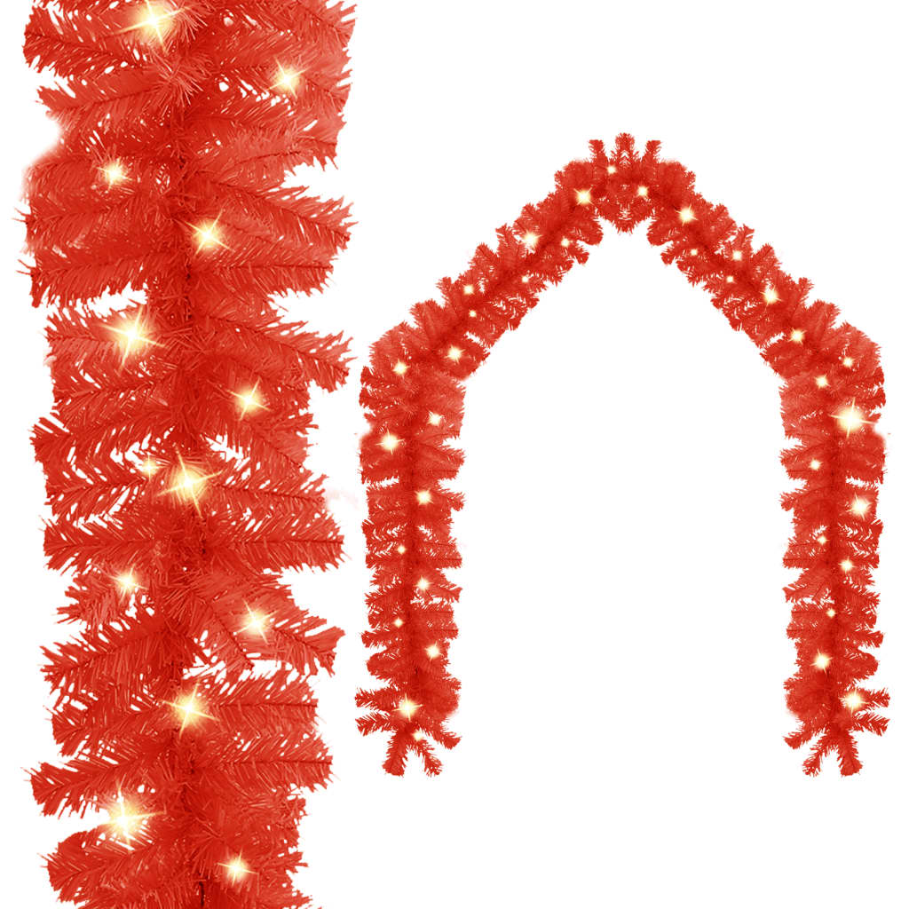 vidaXL Ghirlandă de Crăciun cu lumini LED, roșu, 5 m