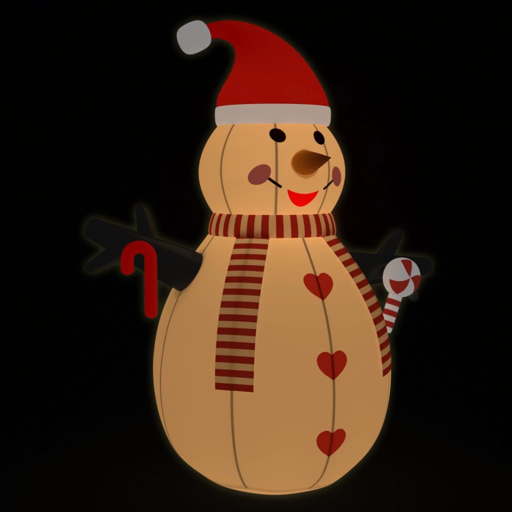 vidaXL Om de zăpadă gonflabil cu LED-uri, 250 cm