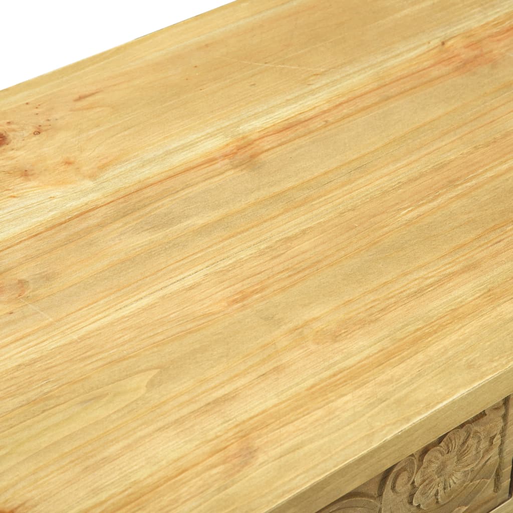 vidaXL Masă consolă cu 2 sertare sculptate, maro, 96x40x78 cm, lemn