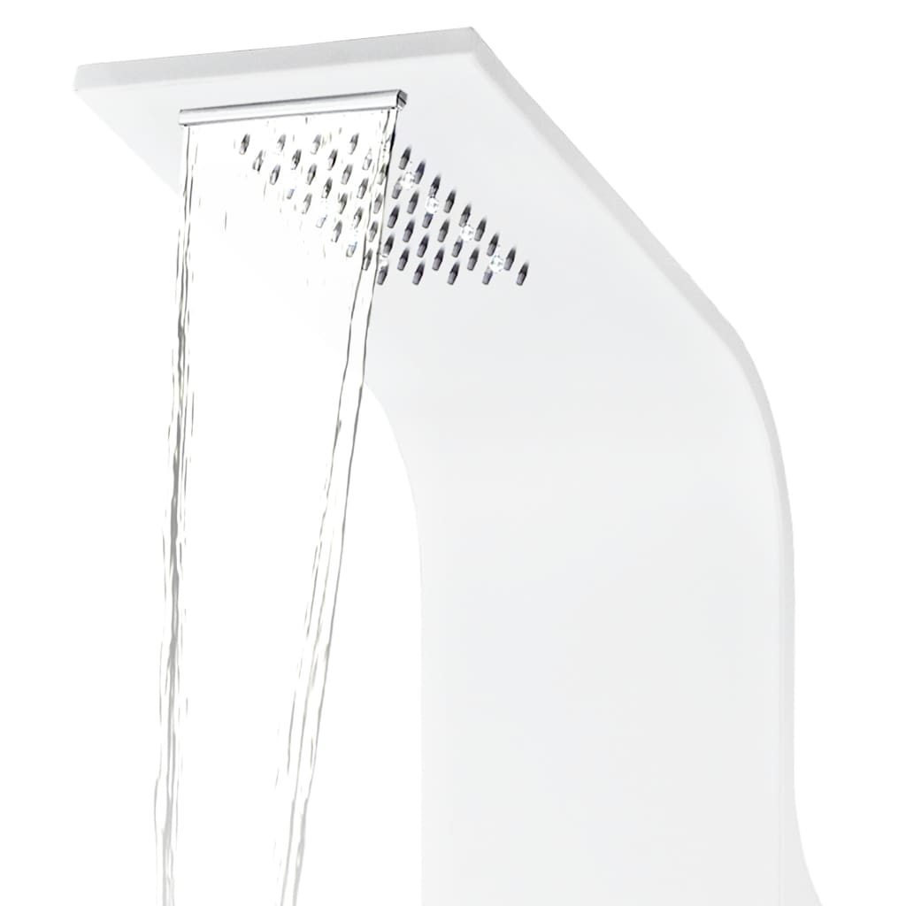 vidaXL Unitate panou de duș, aluminiu, 20 x 44 x 130 cm, alb