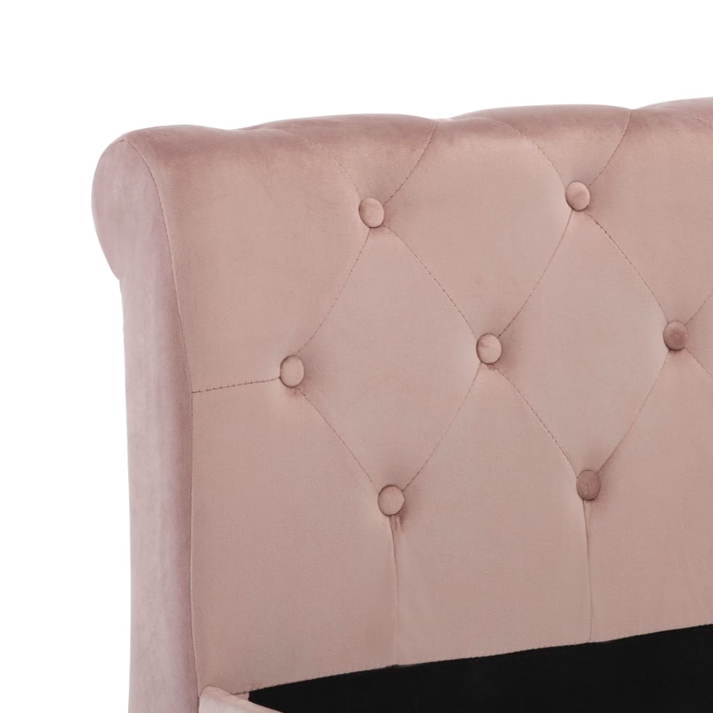 vidaXL Cadru de pat, roz, 140 x 200 cm, catifea