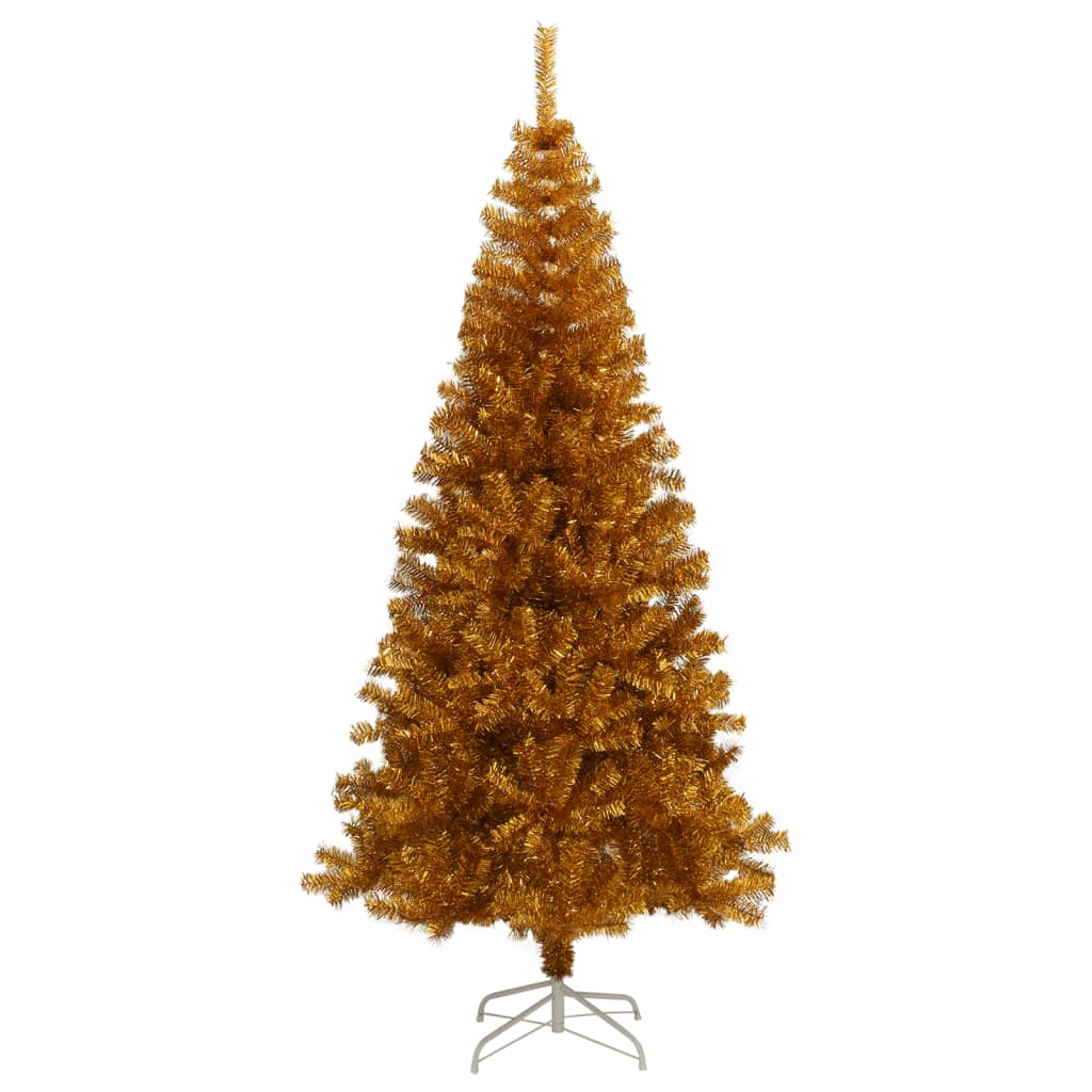 vidaXL Pom de Crăciun artificial cu suport, auriu, 210 cm, PET