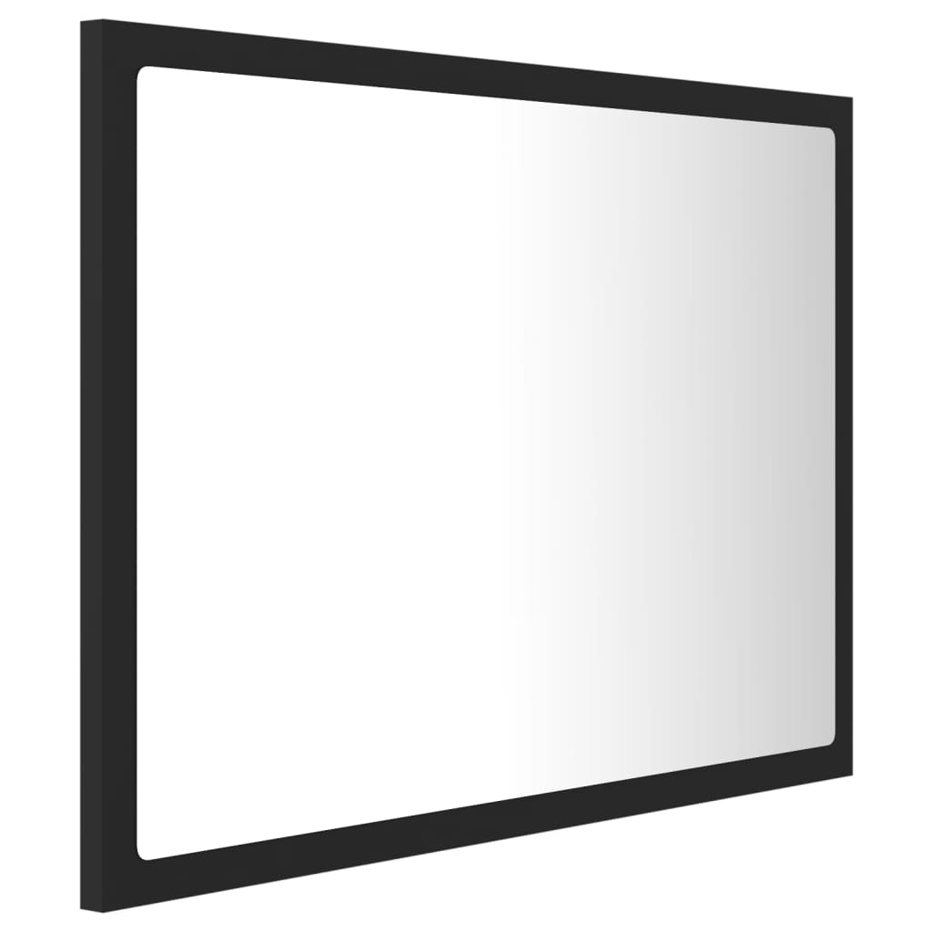 vidaXL Oglindă de baie cu LED, gri, 60x8,5x37 cm, acril