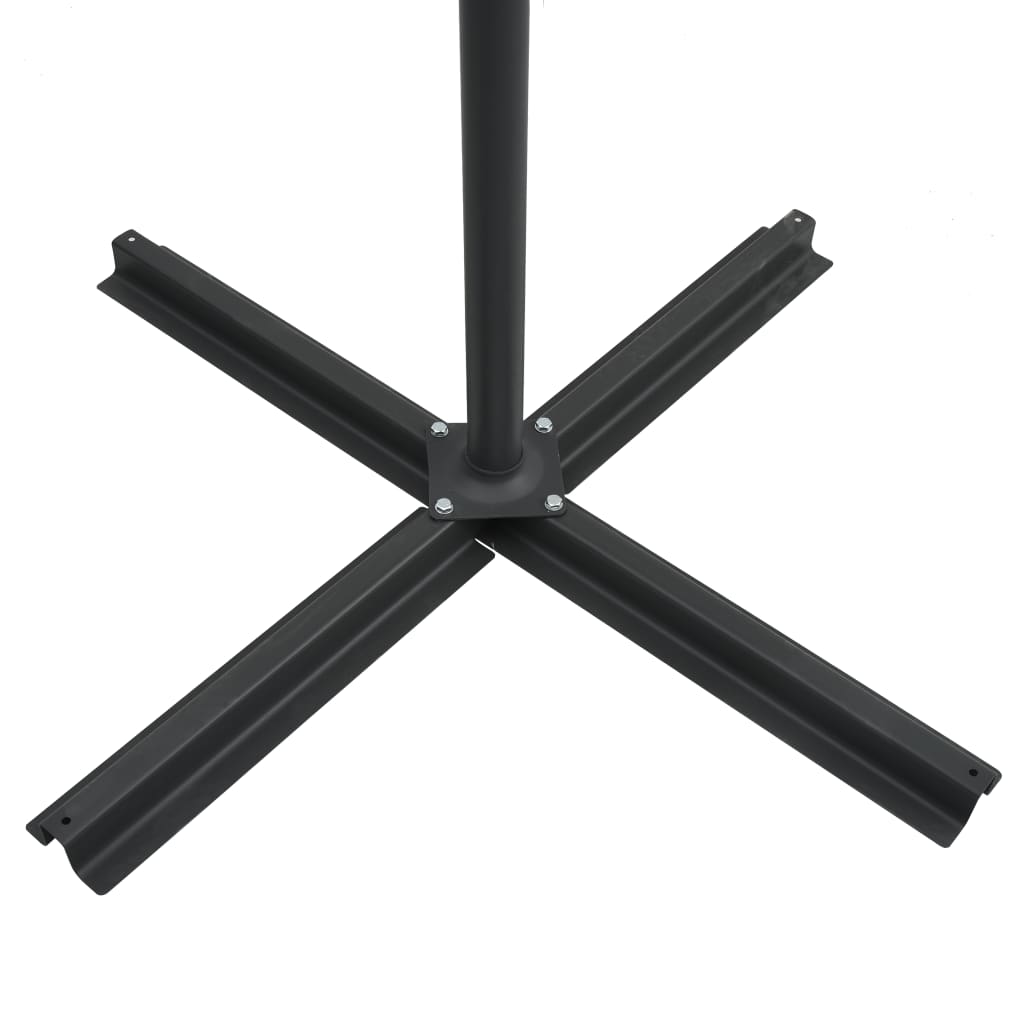vidaXL Umbrelă suspendată cu LED și stâlp din oțel, negru, 250x250 cm