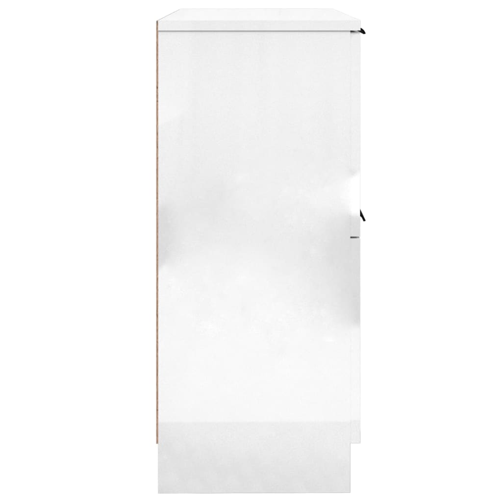 vidaXL Servante, 2 buc., alb extralucios, 30x30x70 cm, lemn compozit