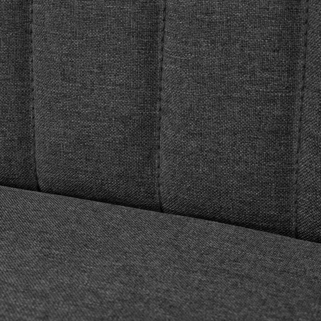 vidaXL Canapea din material textil, 117 x 55,5 x 77 cm, gri închis