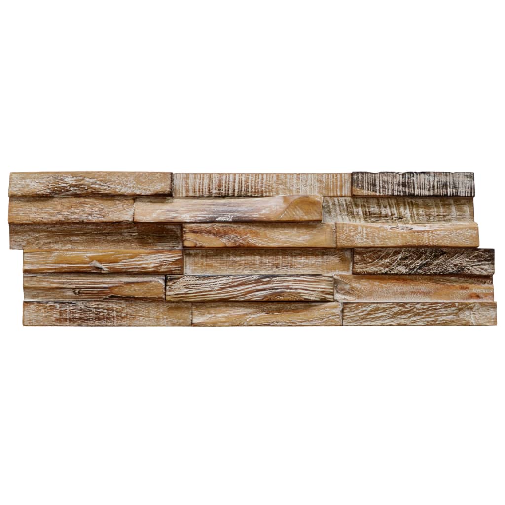 vidaXL Panouri placare pereți 3D, 10 buc., 1,01 m², lemn masiv de tec
