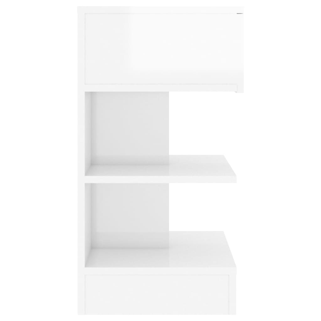 vidaXL Noptieră, alb extralucios, 40x35x65 cm, PAL