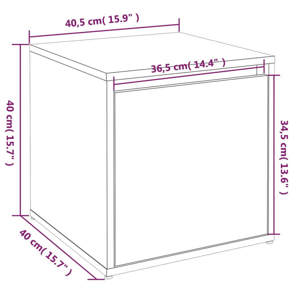 vidaXL Cutie cu sertar, negru, 40,5x40x40 cm, lemn compozit