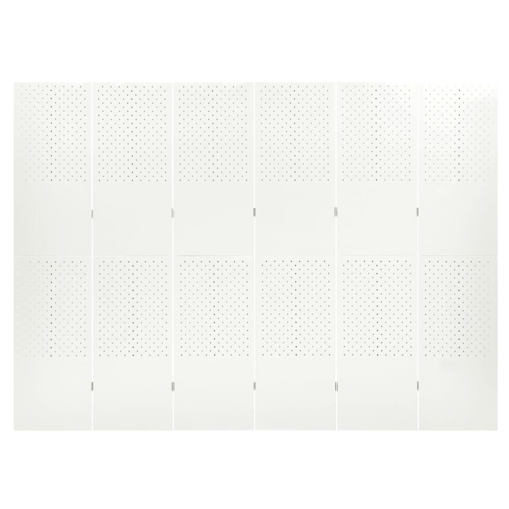 vidaXL Paravane de cameră cu 6 panouri,2 buc.,alb, 240x180 cm, oțel