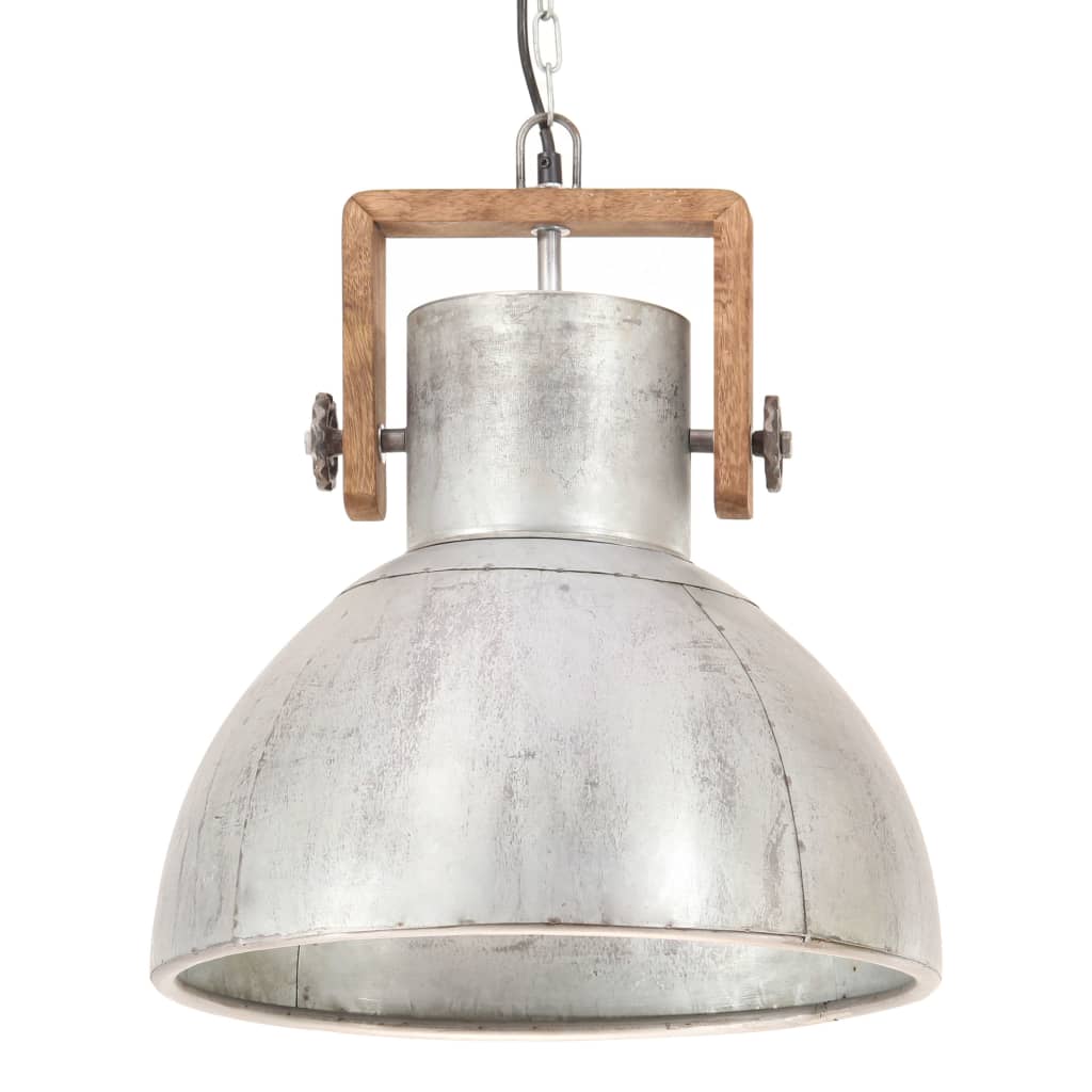 vidaXL Lampă suspendată industrială 25 W, argintiu, 40 cm, E27, rotund