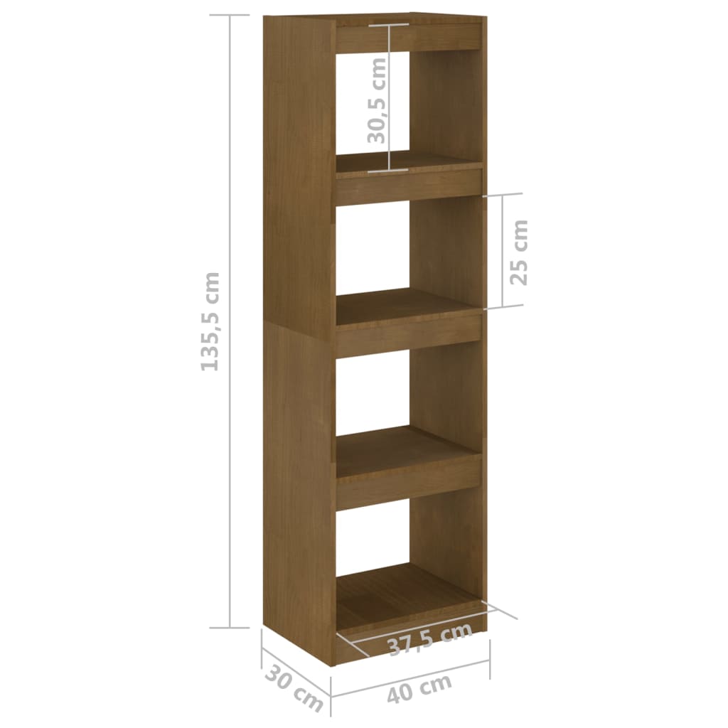 vidaXL Bibliotecă/Separator cameră, maro miere 40x30x135,5 cm lemn pin