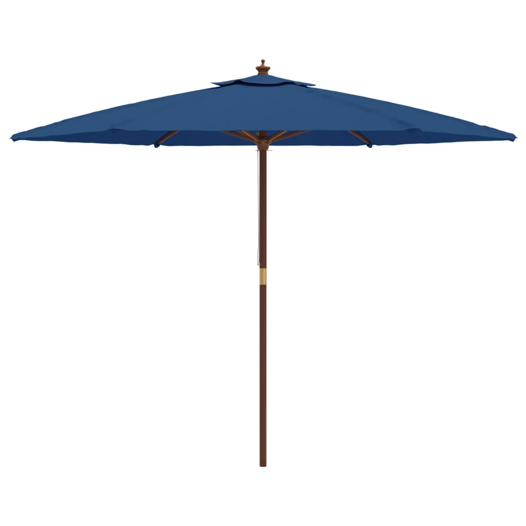 vidaXL Umbrelă de soare de grădină stâlp din lemn, albastru, 299x240cm