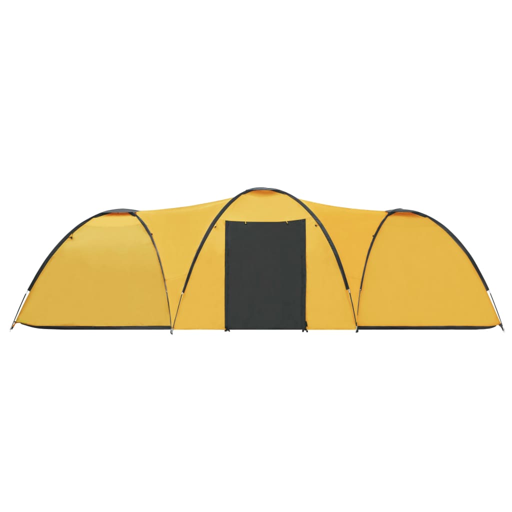 vidaXL Cort camping tip iglu, 8 persoane, galben, 650x240x190 cm