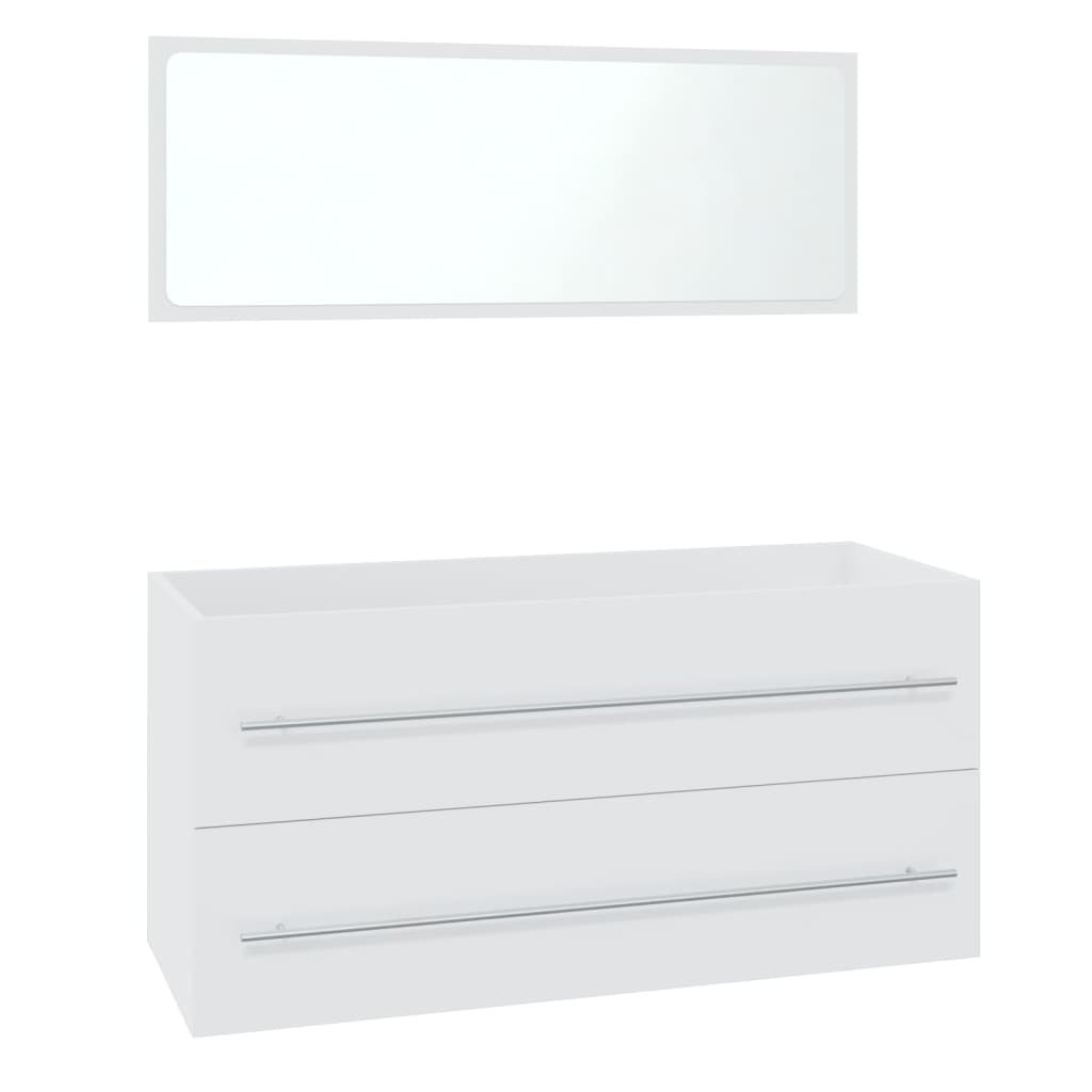 vidaXL Set de mobilier de baie, alb, lemn prelucrat