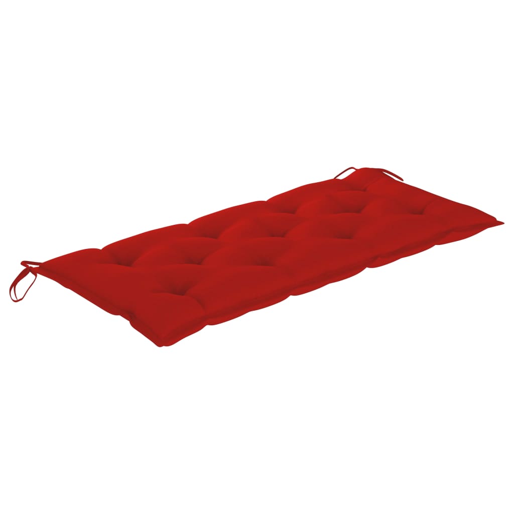 vidaXL Balansoar cu pernă roșie, 120 cm, lemn masiv de tec