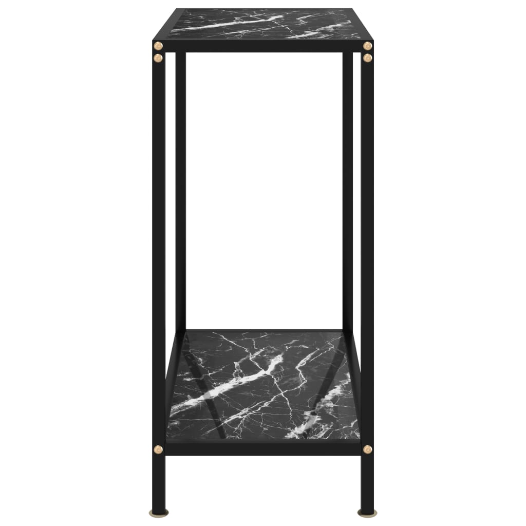 vidaXL Masă consolă, negru, 60 x 35 x 75 cm, sticlă securizată