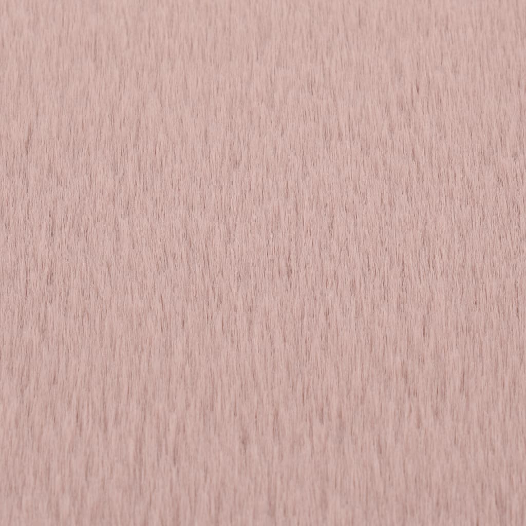 vidaXL Covor, roz învechit, 80 cm, blană ecologică de iepure