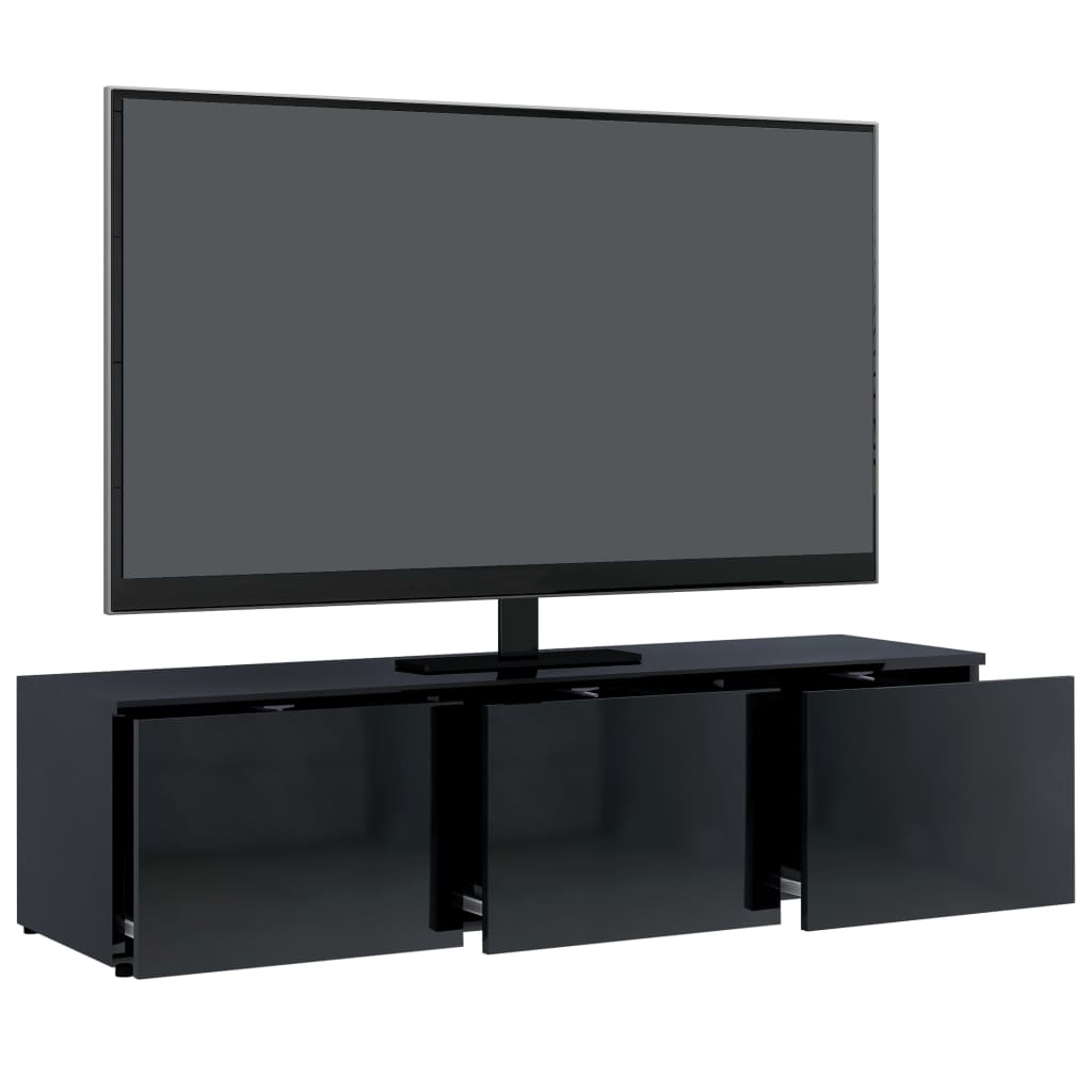 vidaXL Comodă TV, negru extralucios, 120 x 34 x 30 cm, PAL