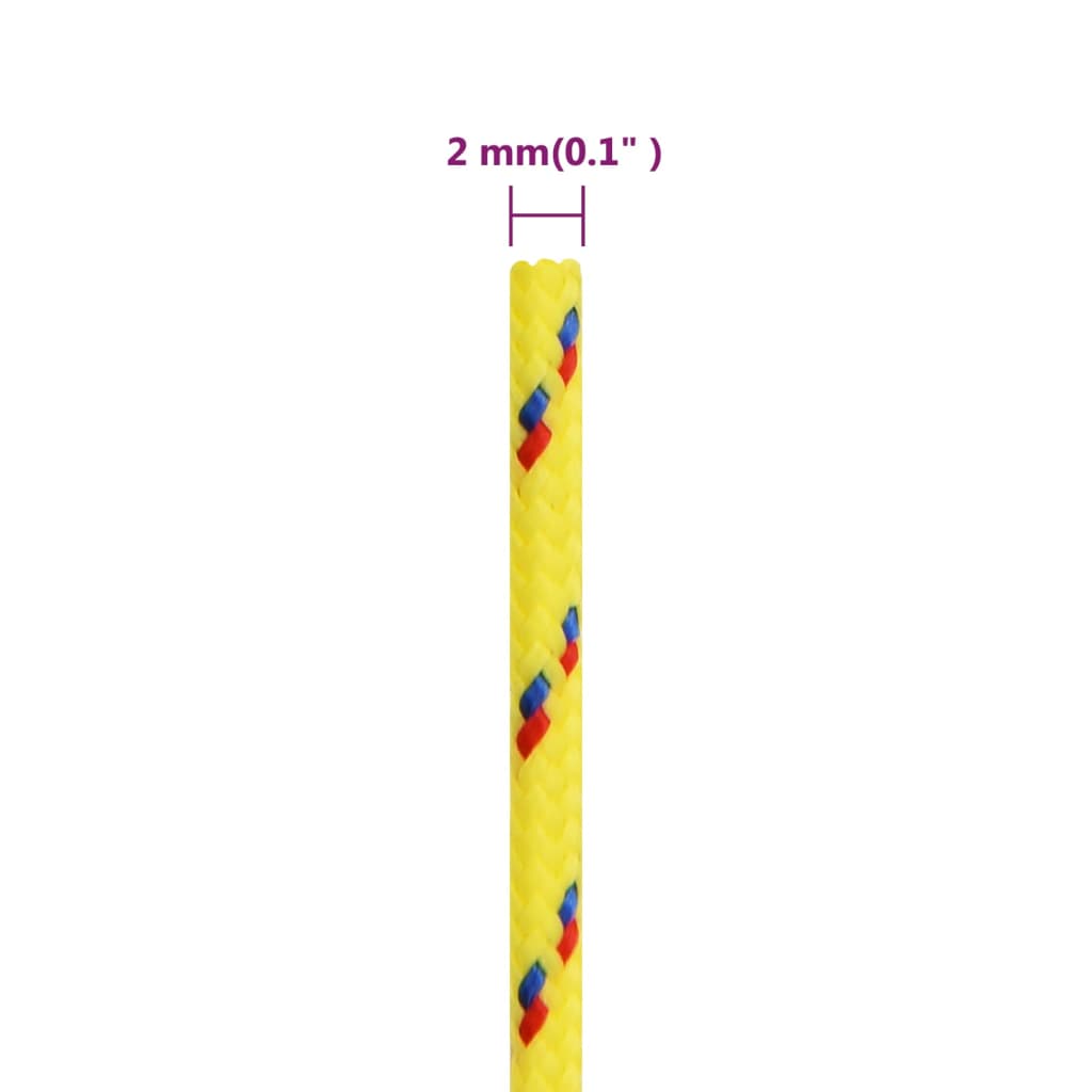 vidaXL Frânghie de barcă, galben, 2 mm, 250 m, polipropilenă