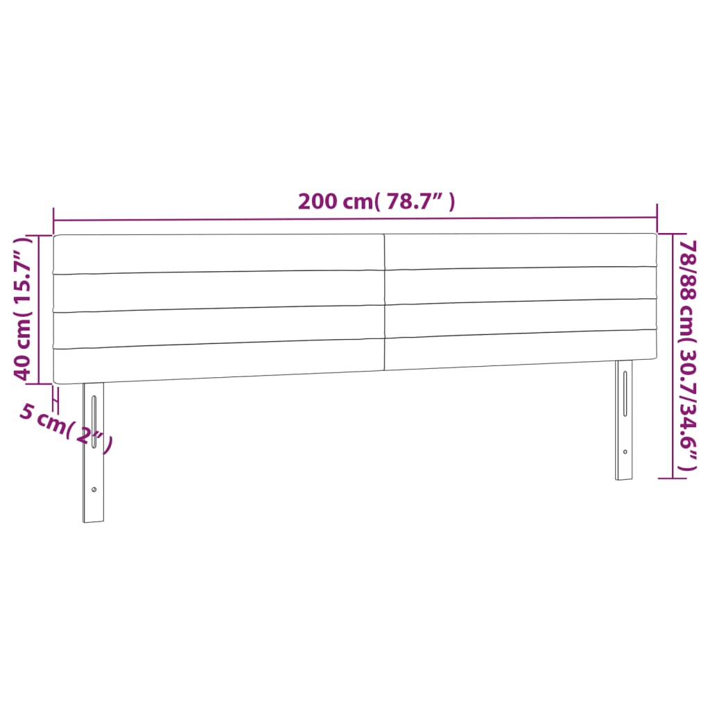 vidaXL Tăblii de pat, 2 buc, roz, 100x5x78/88 cm, catifea