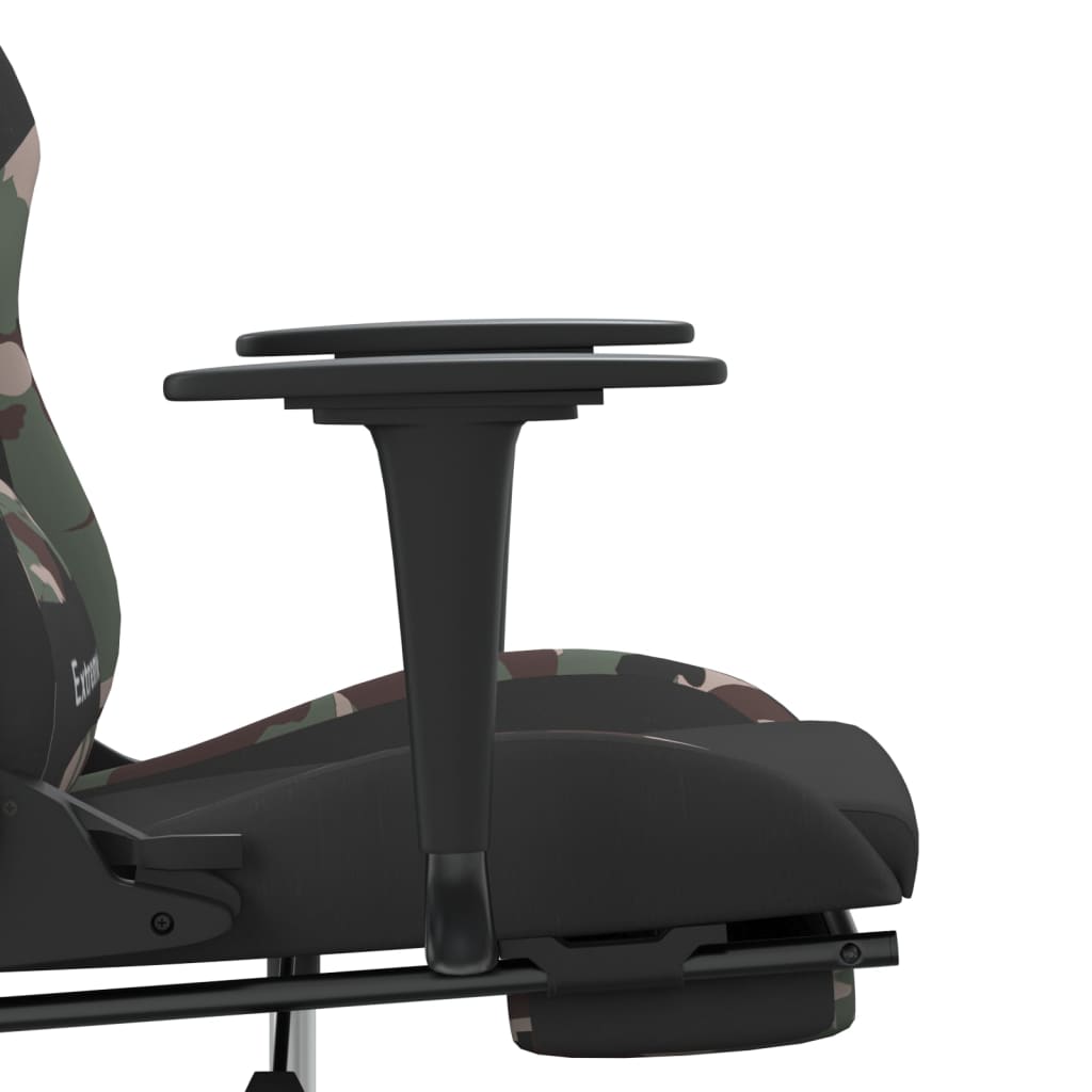 vidaXL Scaun de gaming cu suport picioare, negru și camuflaj, textil