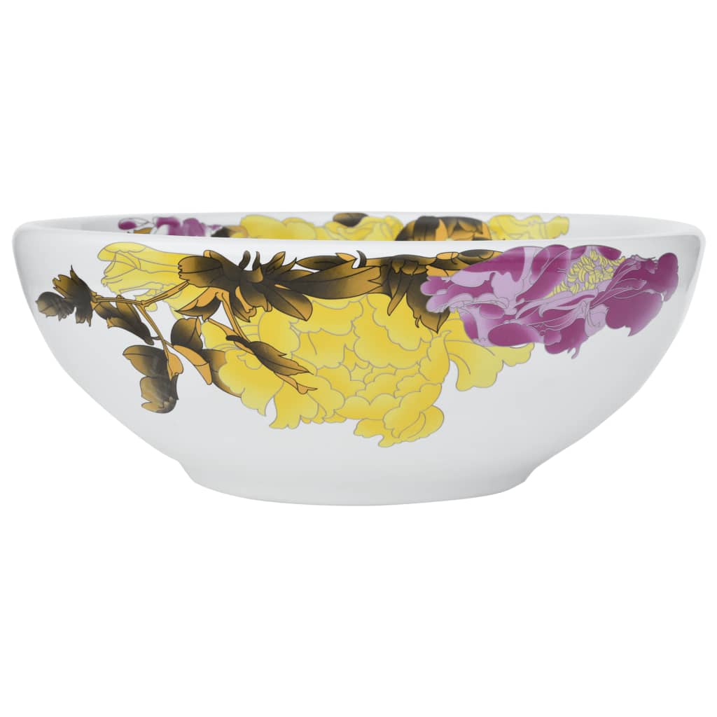 vidaXL Lavoar de blat, multicolor, rotund, Φ41x14 cm, ceramică
