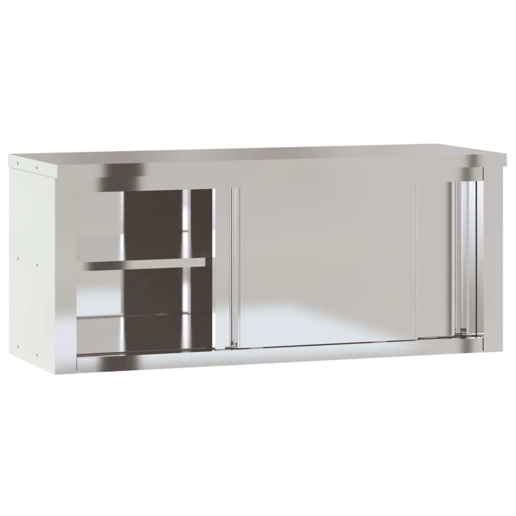 vidaXL Dulap bucătărie de perete cu uși glisante, oțel inoxidabil