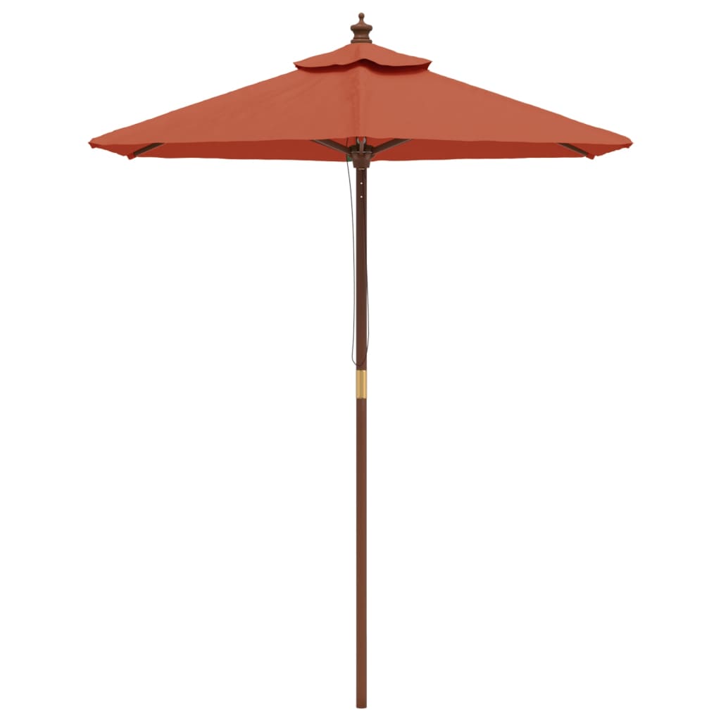 vidaXL Umbrelă de soare de grădină stâlp din lemn cărămiziu 196x231 cm