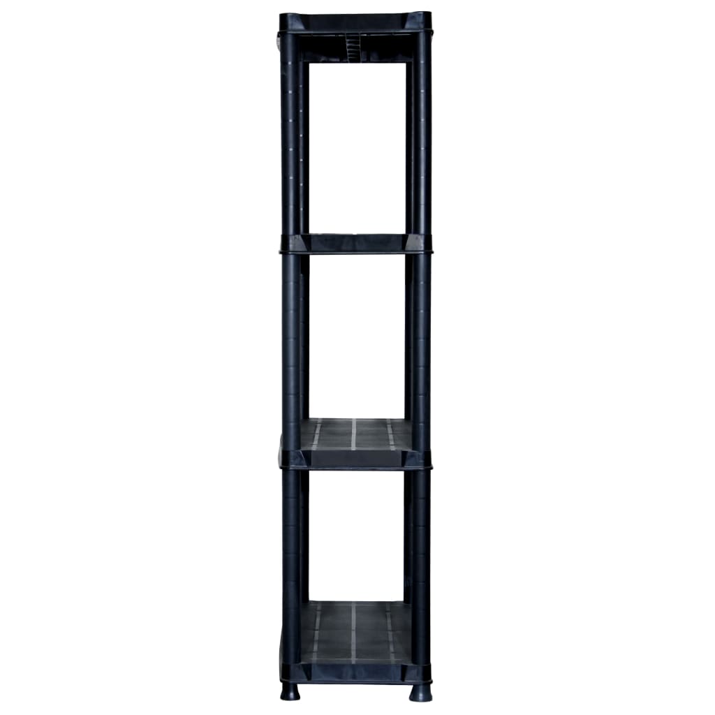 vidaXL Raft de depozitare cu 4 polițe, negru, 61x30,5x130 cm, plastic