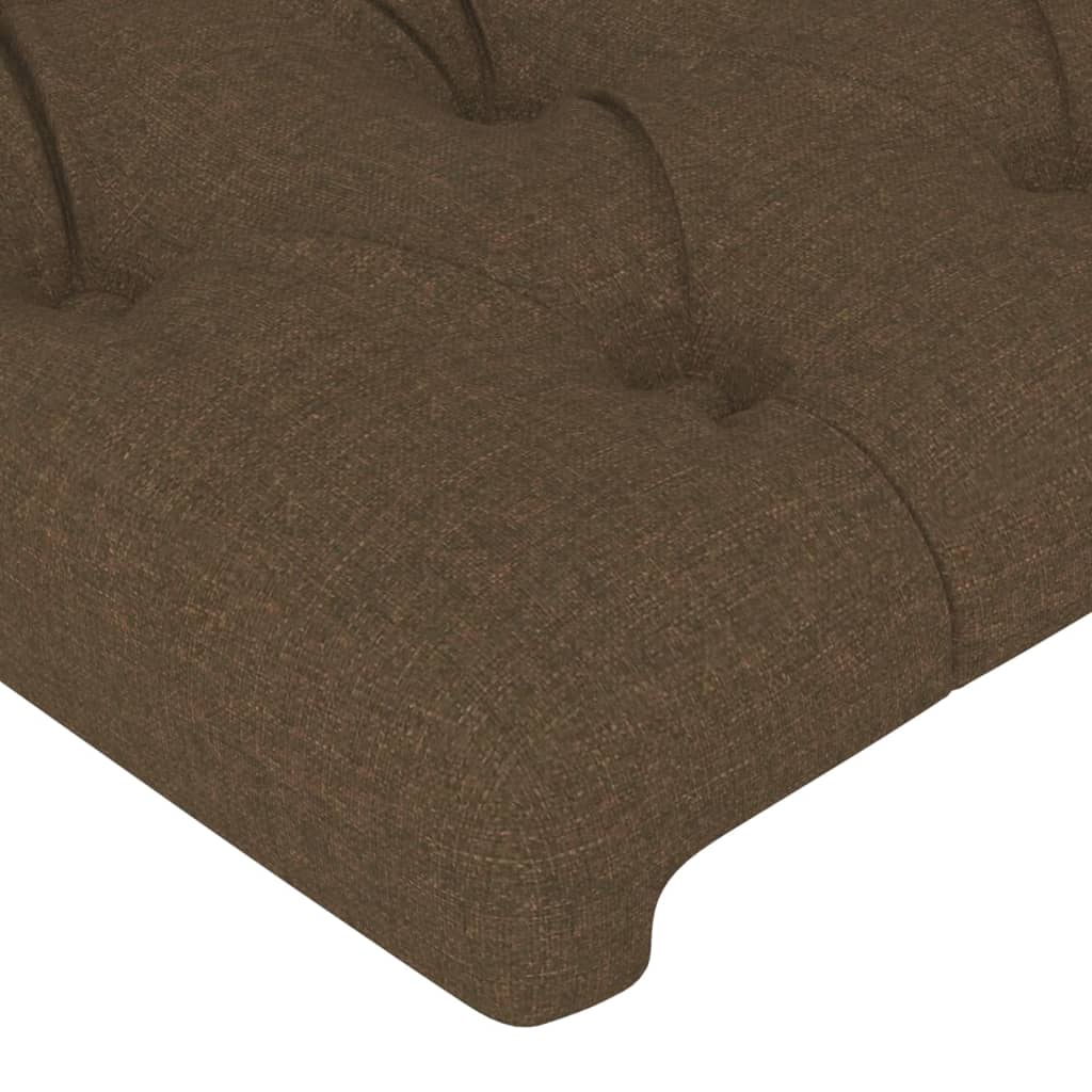 vidaXL Tăblie de pat cu aripioare maro închis 203x16x78/88 cm textil