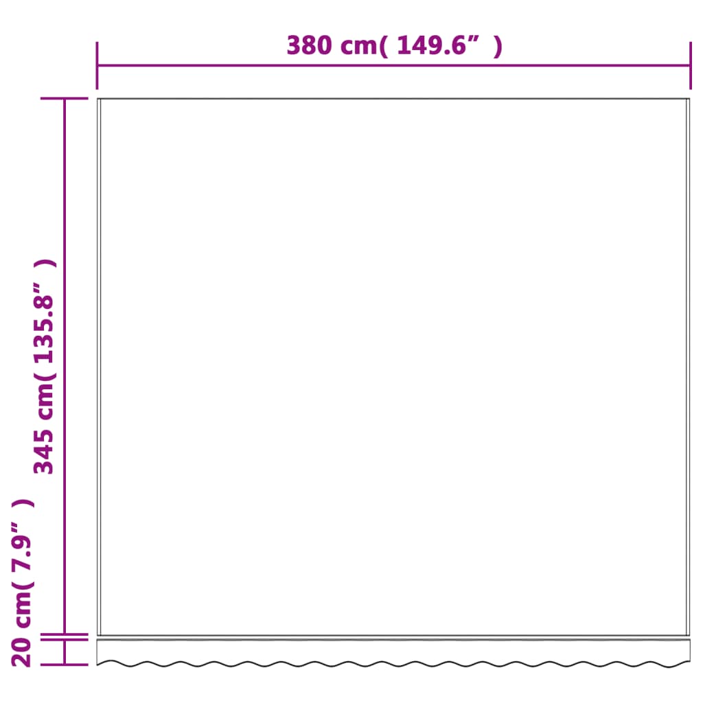 vidaXL Pânză de rezervă copertină, dungi multicolore, 4x3,5 m