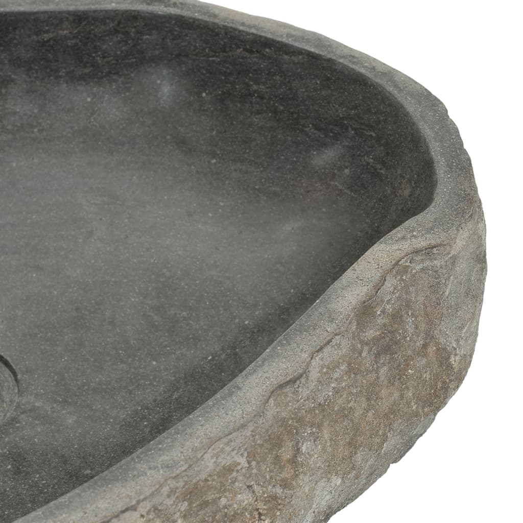 vidaXL Chiuvetă din piatră de râu, 46-52 cm, oval