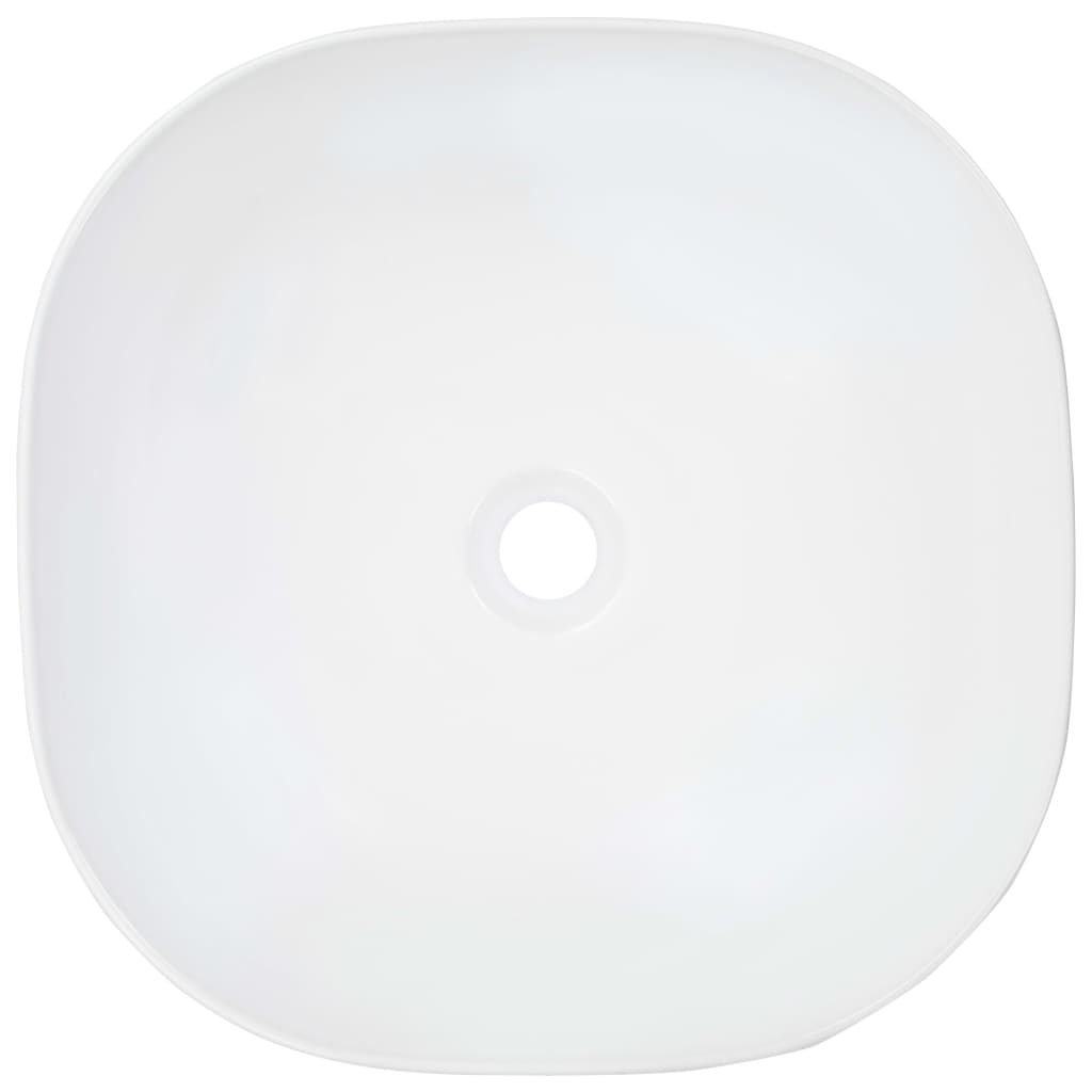 vidaXL Chiuvetă de baie, alb, 42,5x42,5x14,5 cm, ceramică