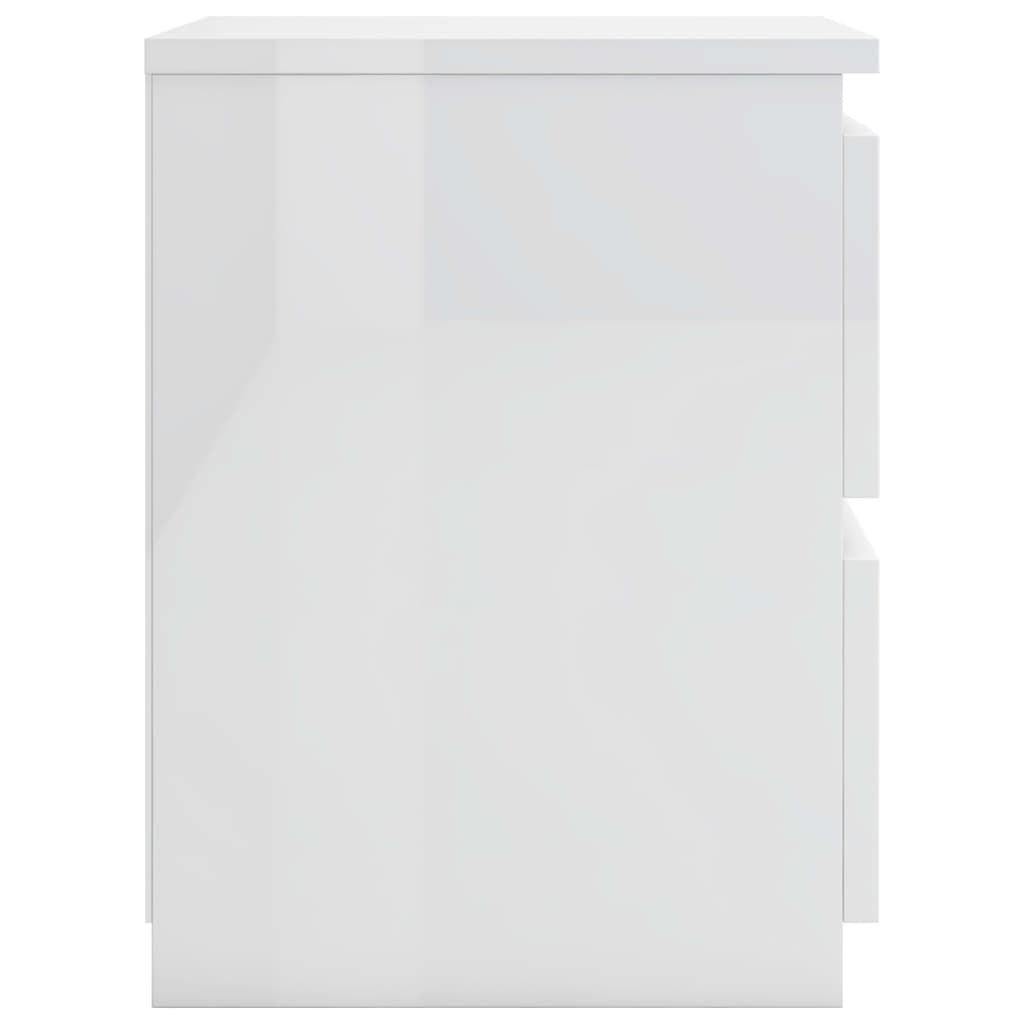 vidaXL Noptiere, 2 buc., alb foarte lucios, 30 x 30 x 40 cm, PAL