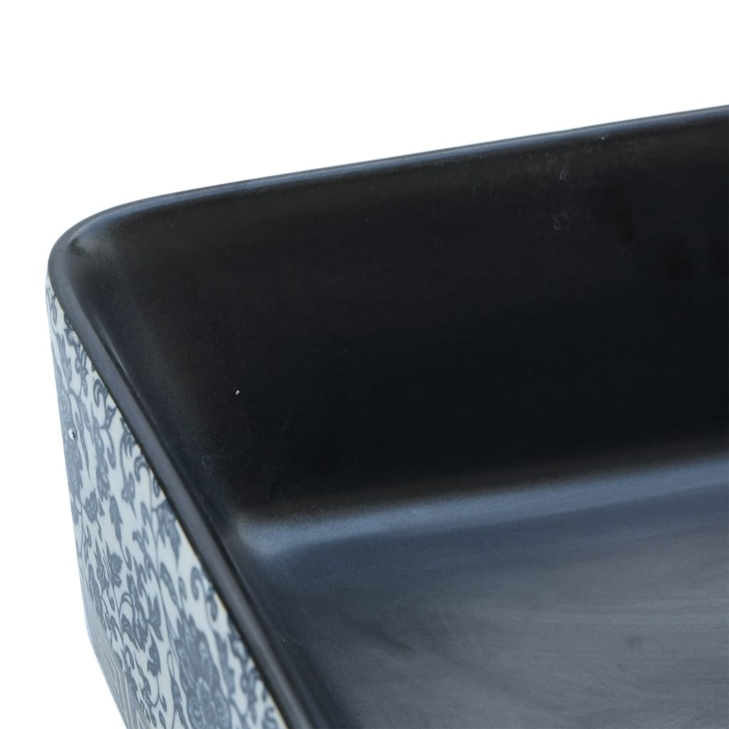 vidaXL Lavoar de blat negru/albastru 46x35,5x13 cm ceramică dreptunghi