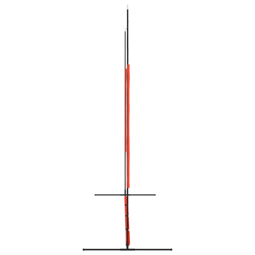 vidaXL Plasă baseball portabilă, roșu/negru, 369x107x271 cm, oțel/PE