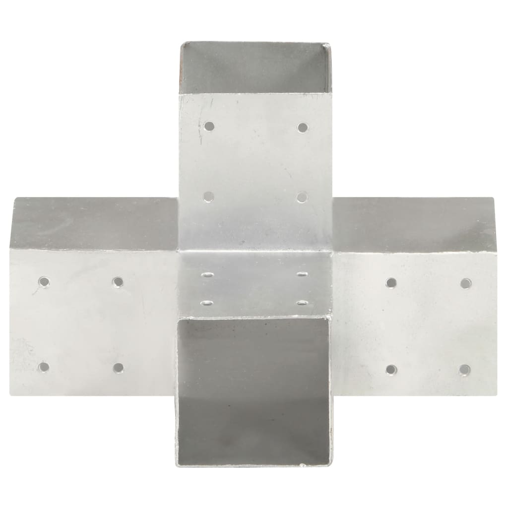 vidaXL Conectori de grindă, formă X, 4 buc, 91x91 mm, metal galvanizat