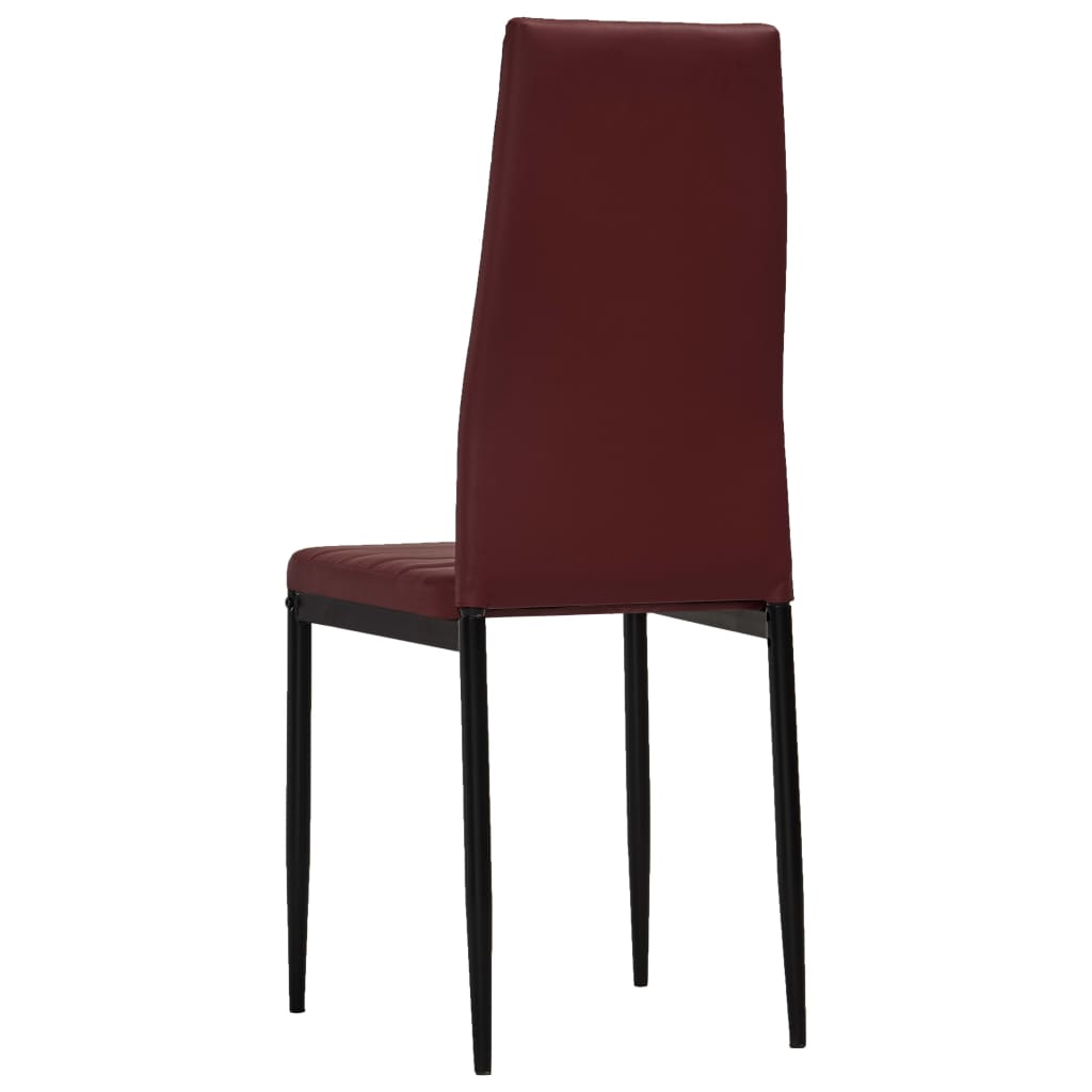 vidaXL Set mobilier de masă, 3 piese, roșu bordo, piele ecologică
