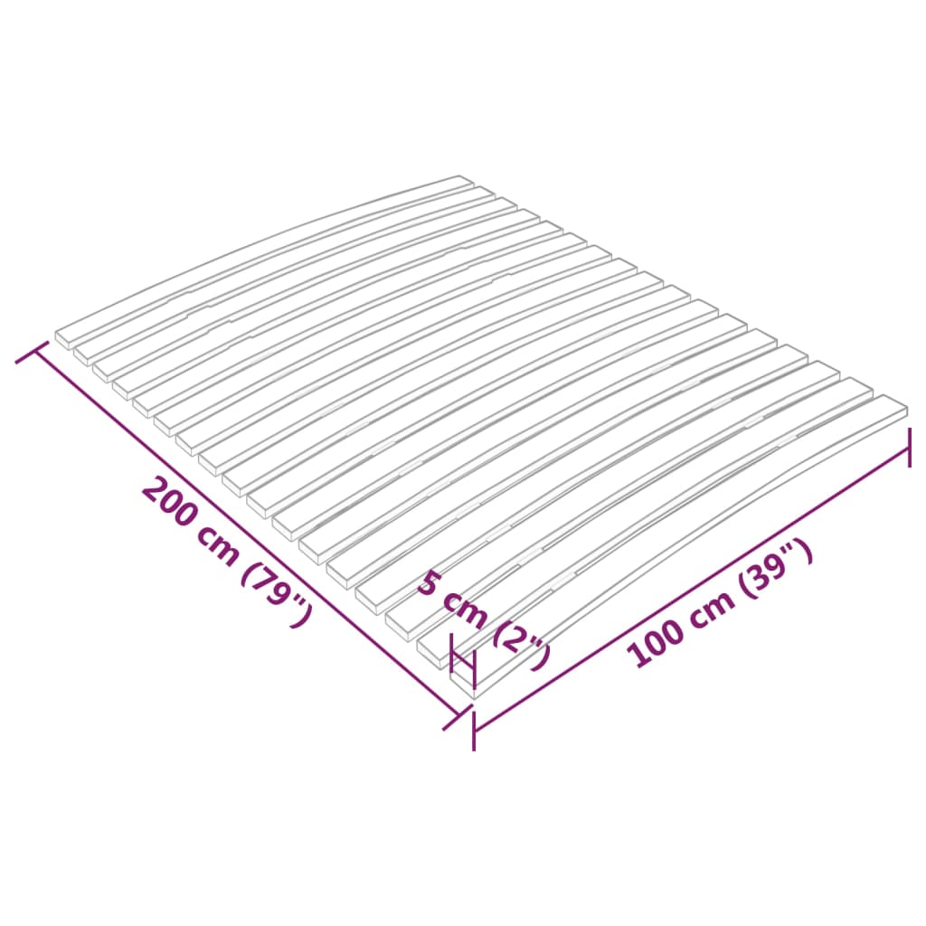 vidaXL Bază de pat cu șipci, 17 șipci, 100x200 cm