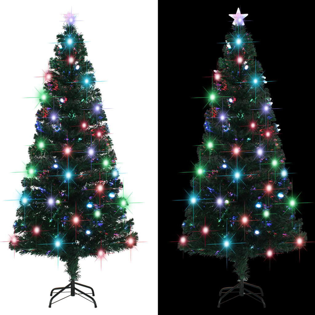 vidaXL Brad de Crăciun pre-iluminat cu suport, 180 cm, fibră optică