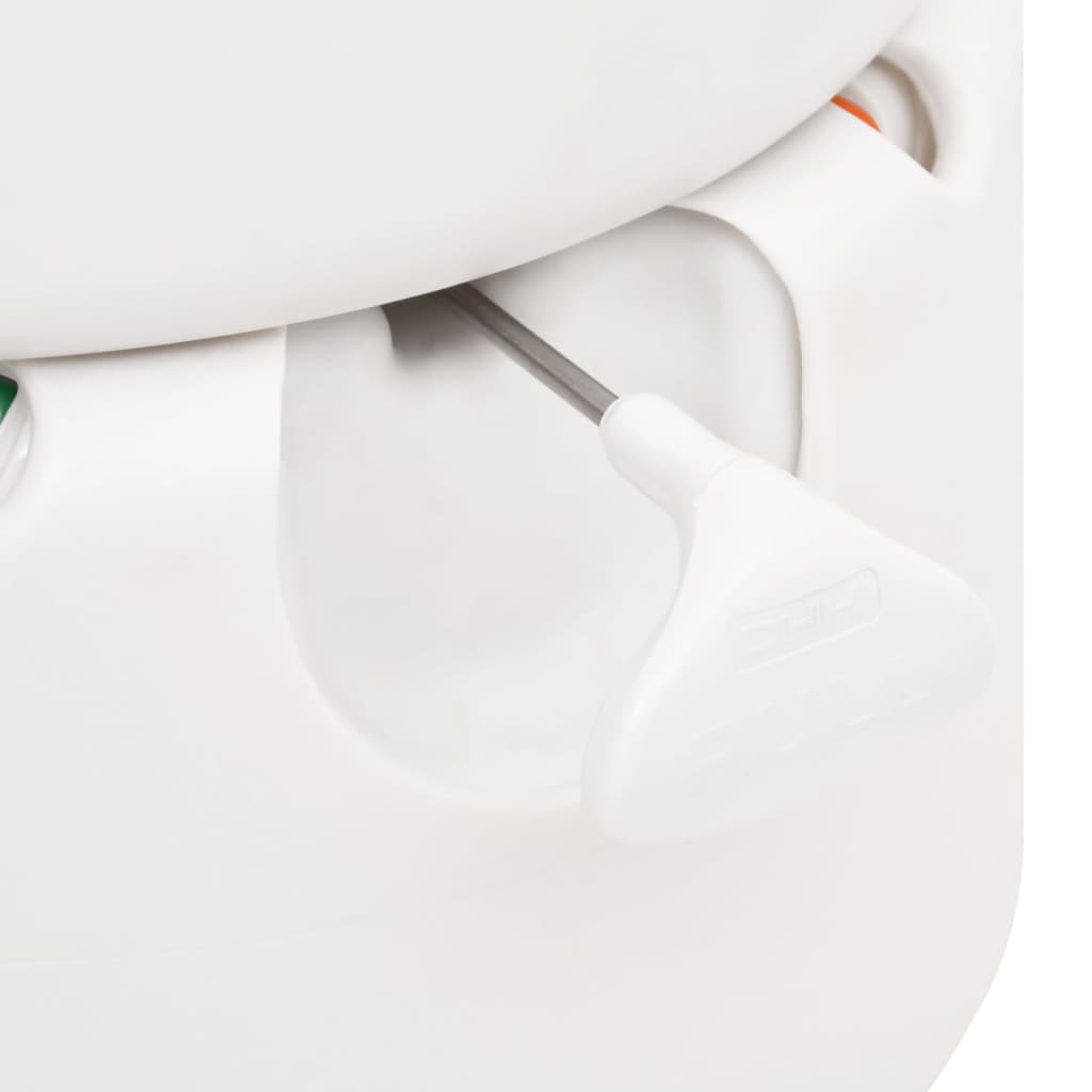 vidaXL Toaletă de camping integrată, alb, 24+17 L HDPE și email