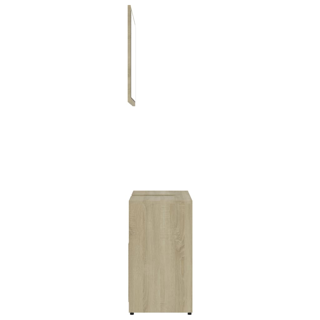 vidaXL Set mobilier de baie din 3 piese, stejar Sonoma lemn prelucrat