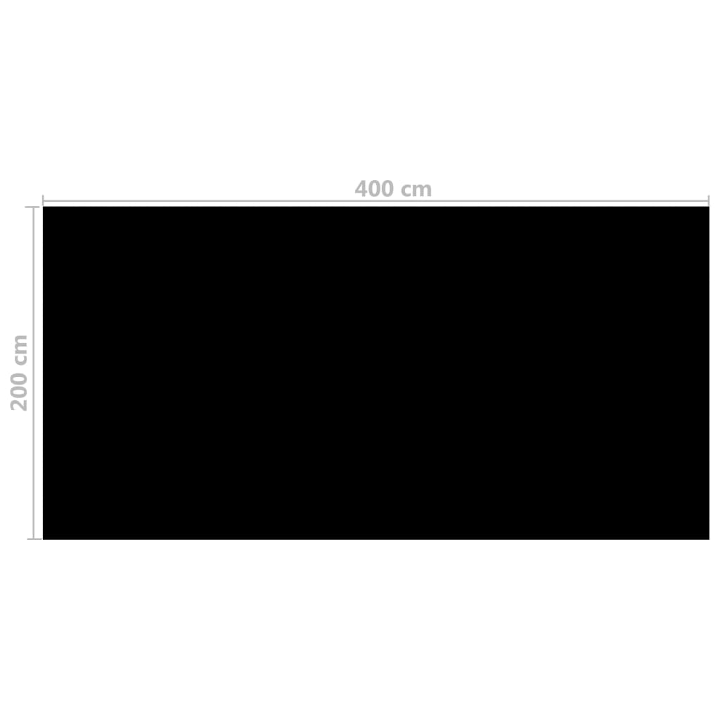 vidaXL Prelată piscină, negru, 400 x 200 cm, PE