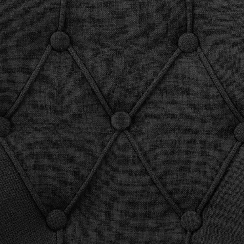 vidaXL Scaune de bucătărie, 2 buc., negru, material textil