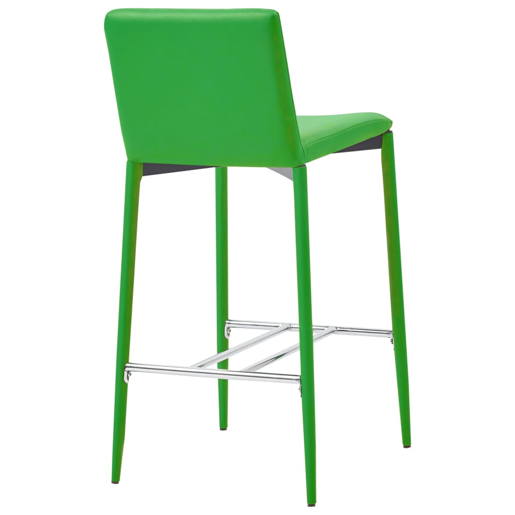 vidaXL Set mobilier de bar, 5 piese, verde, piele ecologică