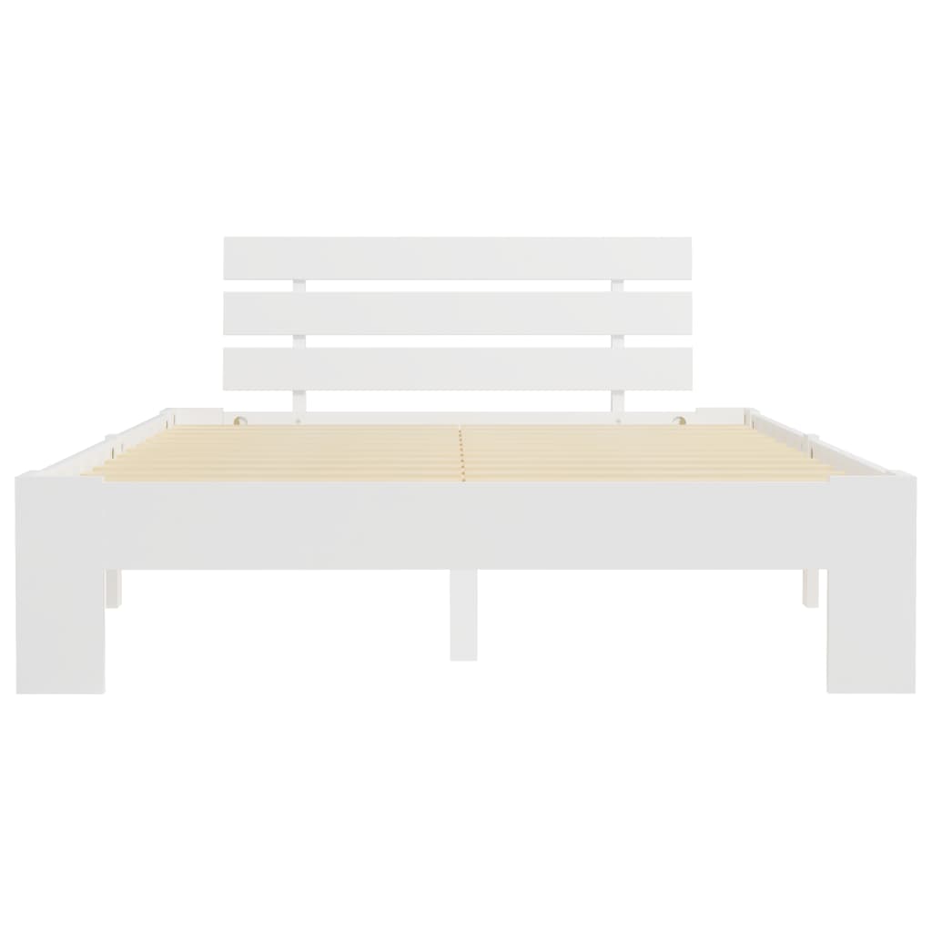 vidaXL Cadru de pat, alb, 140 x 200 cm, lemn masiv de pin