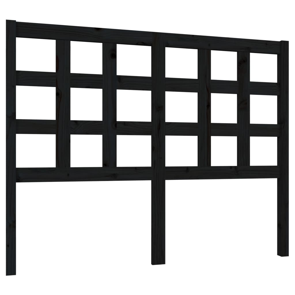vidaXL Tăblie de pat, negru, 125,5x4x100 cm, lemn masiv de pin