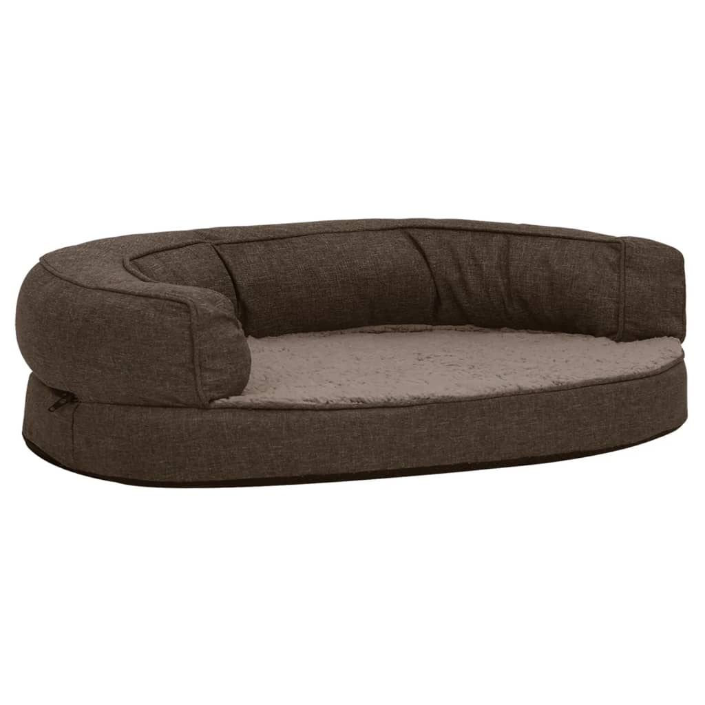 vidaXL Saltea ergonomică pat de câini maro 75x53 cm aspect in/fleece