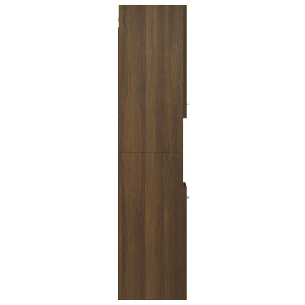 vidaXL Dulap de baie, stejar maro, 30x30x130 cm, lemn prelucrat